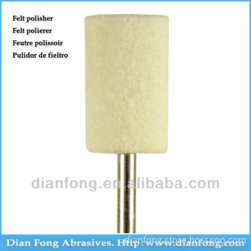 A9 HP Shank Cylindrical Shaped High Density Dental Laboratory White Felt Polishing